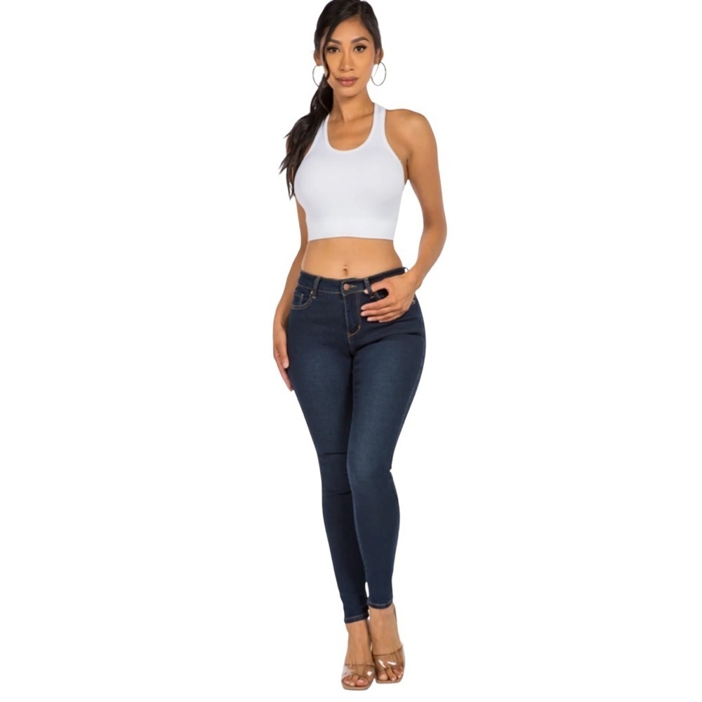 Blue Turtle | Classic Mid Rise Skinny Dark Jean